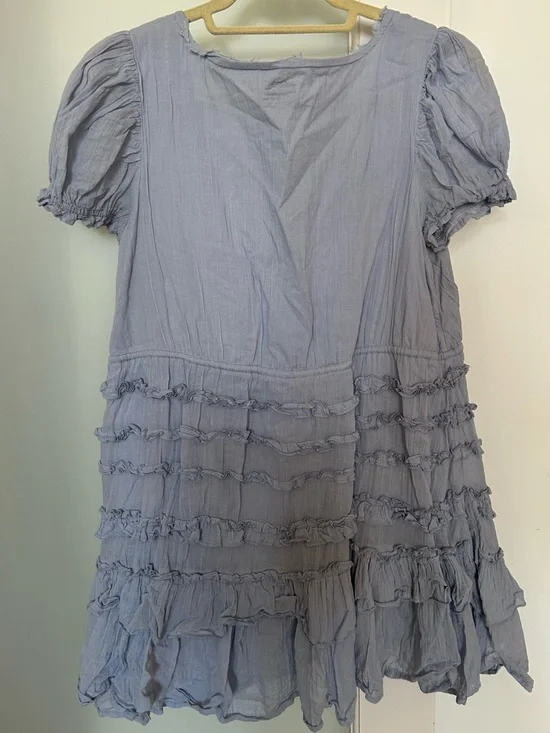 Free People Light Blue Darcy Ruffled Mini Dress - M - Picture 10 of 12